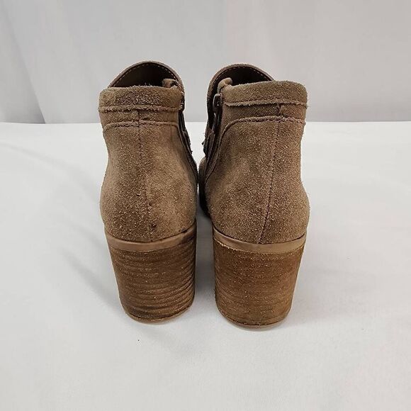 Nine West Size 7.5 Ellison Tassle Suede Leather Tan Ankle Booties Fall I - Picture 5 of 9
